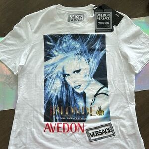 👩🏼 Versace Blonde Donatella Graphic Short Sleeve Tee Shirt NWT 👩🏼